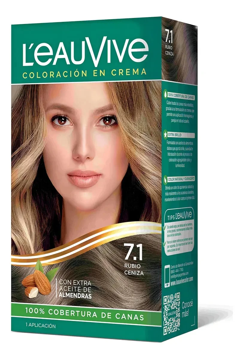 LEAUVIVE COLORACION  N° 7.1 RUBIO CENIZA