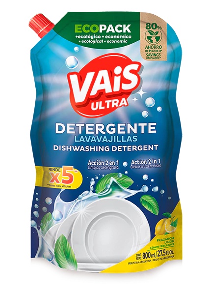 VAIS DETERGENTE ECOPACK D/P X800ML