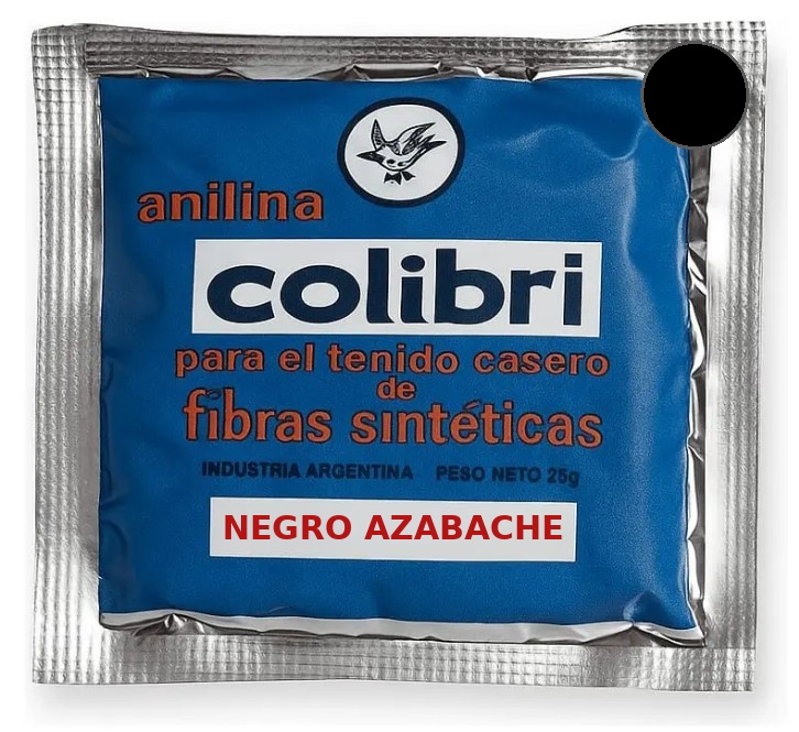 COLIBRI ANILINA P/FIBRAS SINTETICAS NEGRO AZABACHE X 25GR