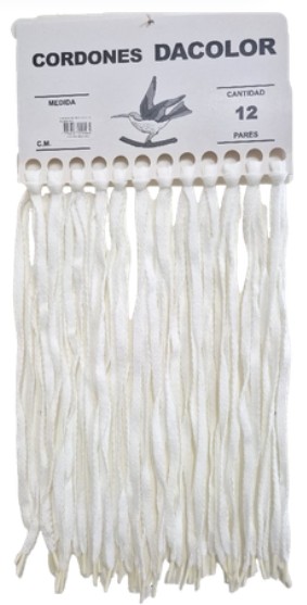 CORDON CHATO BLANCO X 110CM X 12 PARES