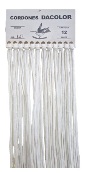 CORDON REDONDO BLANCO X 80 CM X 12 PARES